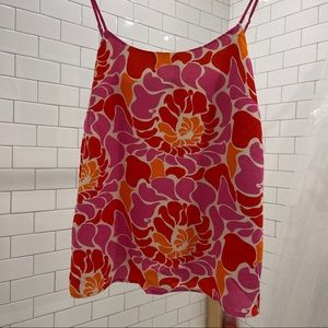 Pink & Orange Print Tank Top Blouse